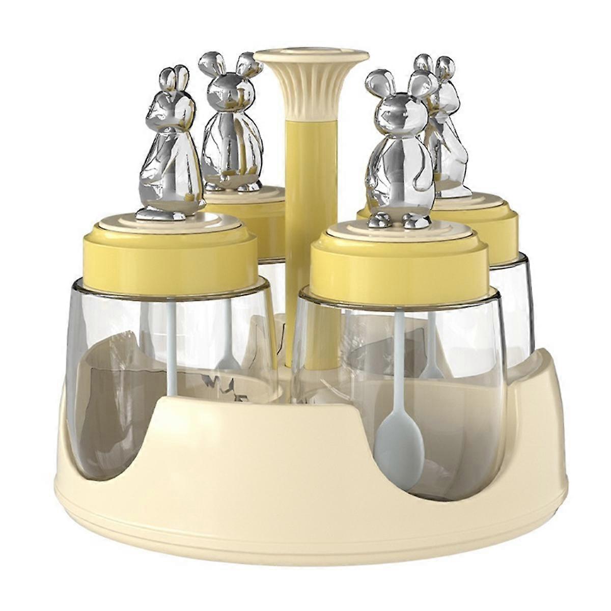 Rotating Spice Jar Household Spice Container Combination Spice Bottle with Lid A