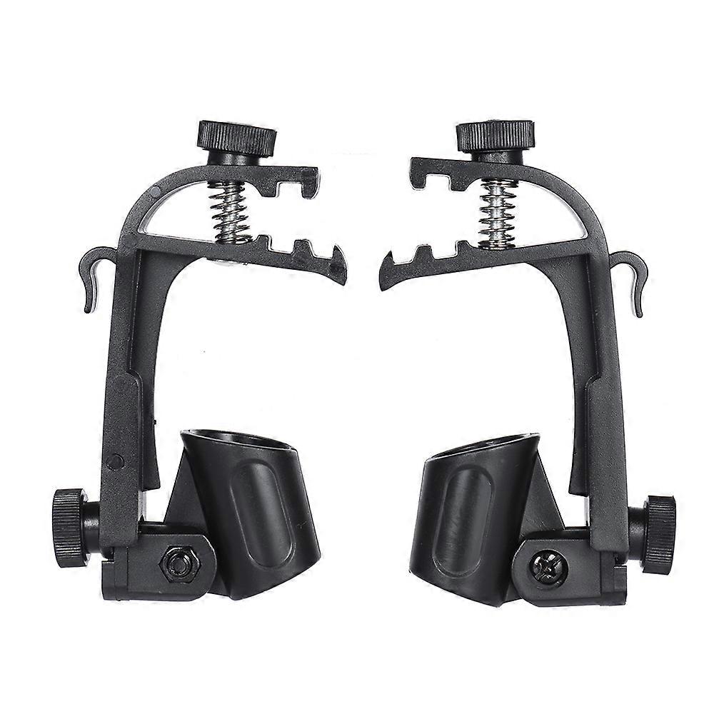 2pcs Clamp Clip On Drum Rim Microphone Mic Mount Holder Adjustable Shockproof