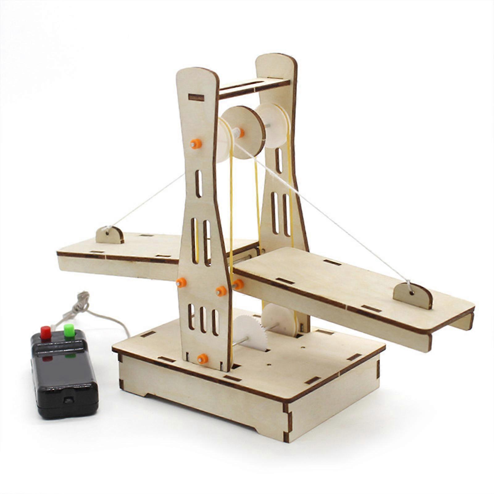 Suspension bridge, wooden puzzle model, drawbridge, DIY lifting bridge toy for children, experiment, invention