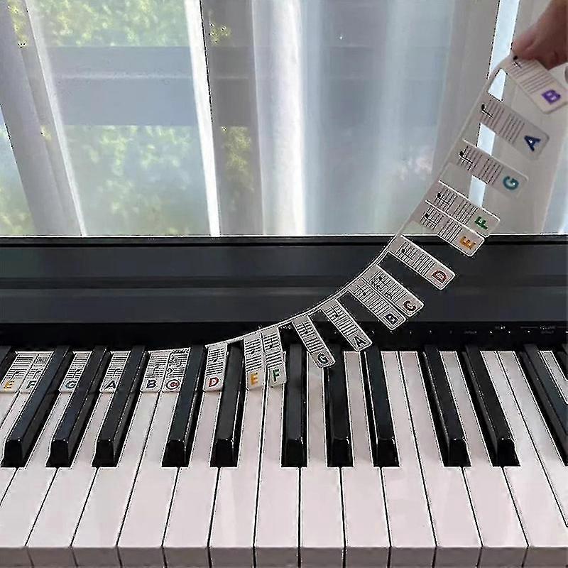 88 Keys Reusable Piano Keyboard Note Labels Piano Notes Guide Stickers P20250110903