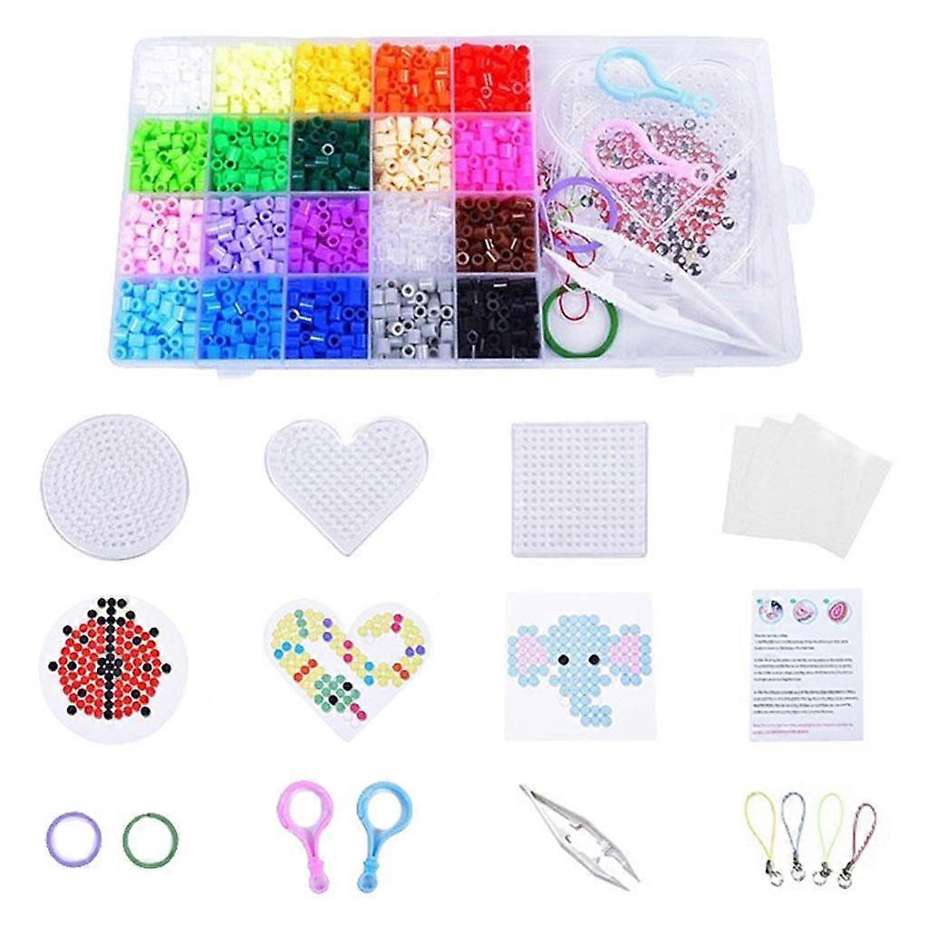 Hama Beads with Pegboards Puzzle Paper Fuse Beads Craft Kit Pixel Art Bead