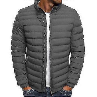 Miesten Bubble Coat Puffer Takki Tikattu Pehmustettu Päällysvaatteet S2024123017299 3XL Harmaa