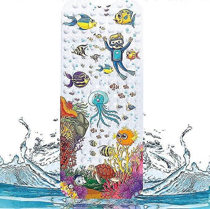 Non-Slip Bath Mat,100*40cm Shower Mat with Suction Cups,Non-Slip Bath Mat with 200 Suction Cups,Very Suitable for the Elderly
