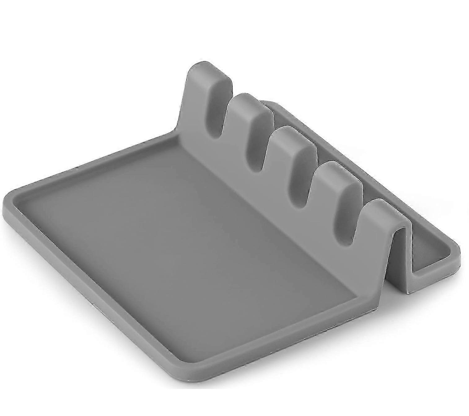 Silicone Spoon Rest With Drip Pad For Kitchen Counter, Heat Resistant, BPA Free, Non-Slip Design, 12 Inch