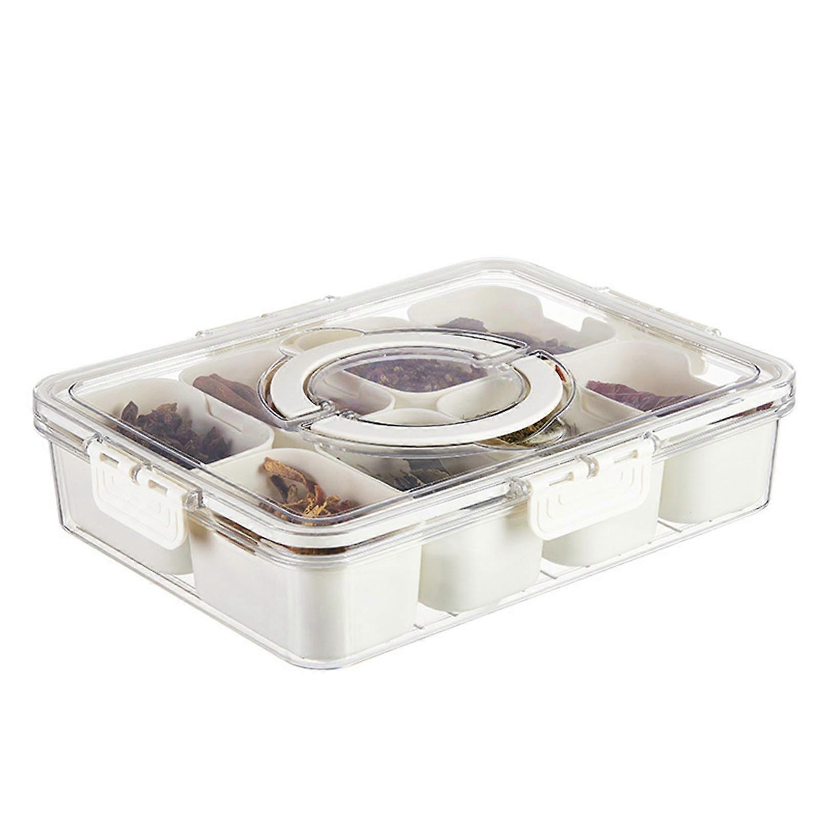 Divided Serving Tray 8 Compartments with Lid Handle 28x21x6.5cm