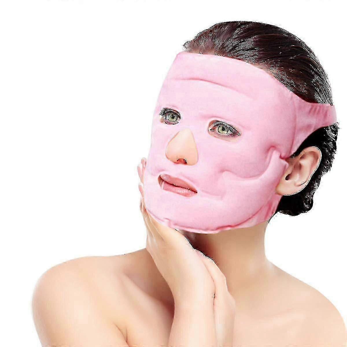 アイスヒートジェルマスクトルマリン、顔ホット&コールドマスクしっかりしたスキン用のアクポイントマッサージマグネット付きアイバッグ