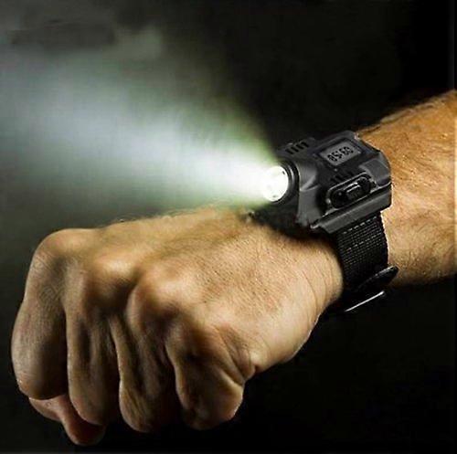 LED Tactical Display Rechargeable Wrist Watch Flashlight Multi Tools Outdoor Lighting for Outdoor Camping Hunting