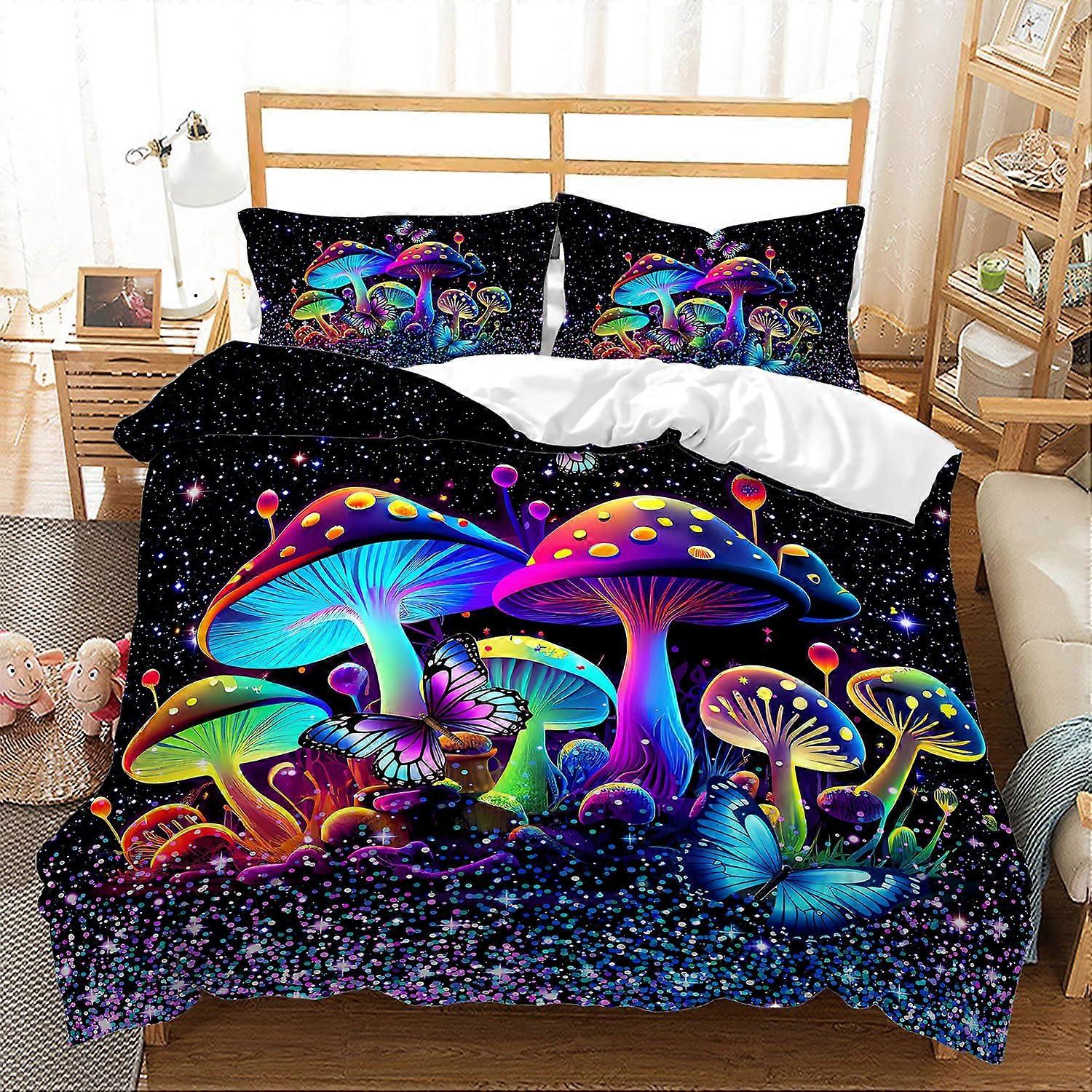 Mushroom Duvet Cover Set for Twin Size Bedding Set