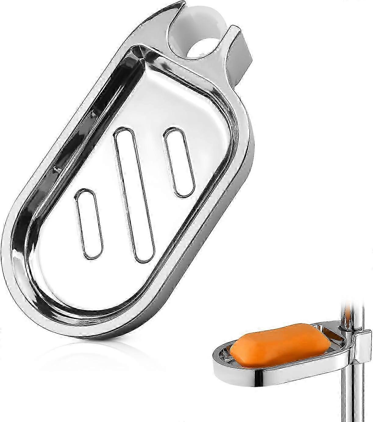 Double Layer Wall-Mounted ABS Shower Soap Holder Clip with 22MM Diameter for Tube/Pipe/Rod Installation