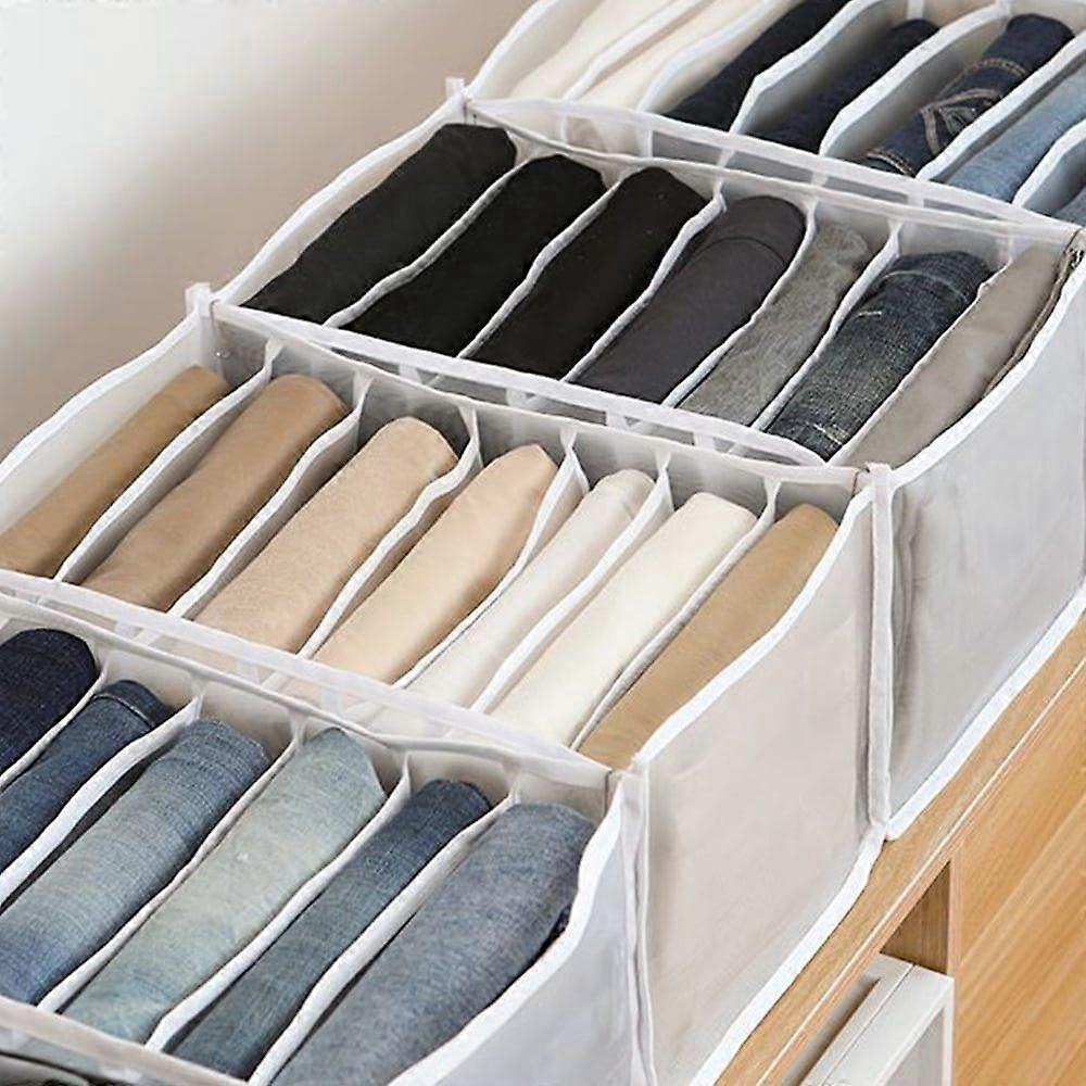 2PCS Foldable Clothes Storage Boxes - Large Capacity, Transparent, Washable, Space-Saving Pants Organizers