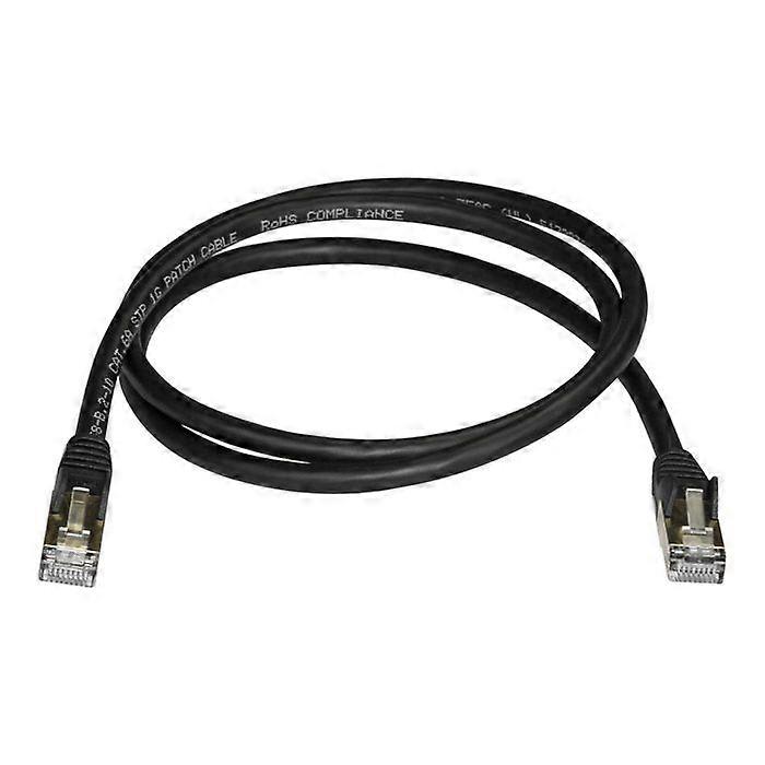 STARTECH Cat6a STP Shielded Hookless Network Cable - 1m Black - Snag Proof RJ45 Ethernet Cord - Patch Cable
