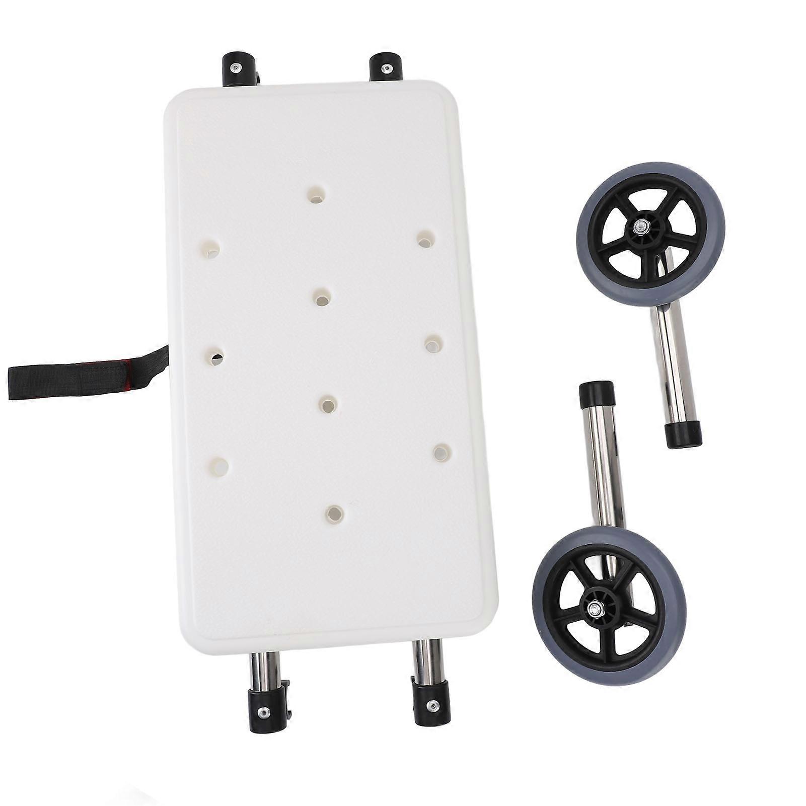 Duschbrett Weiß 6 höhenverstellbare Edelstahlräder Set für 4-Bein-Walker Ersatzzubehör