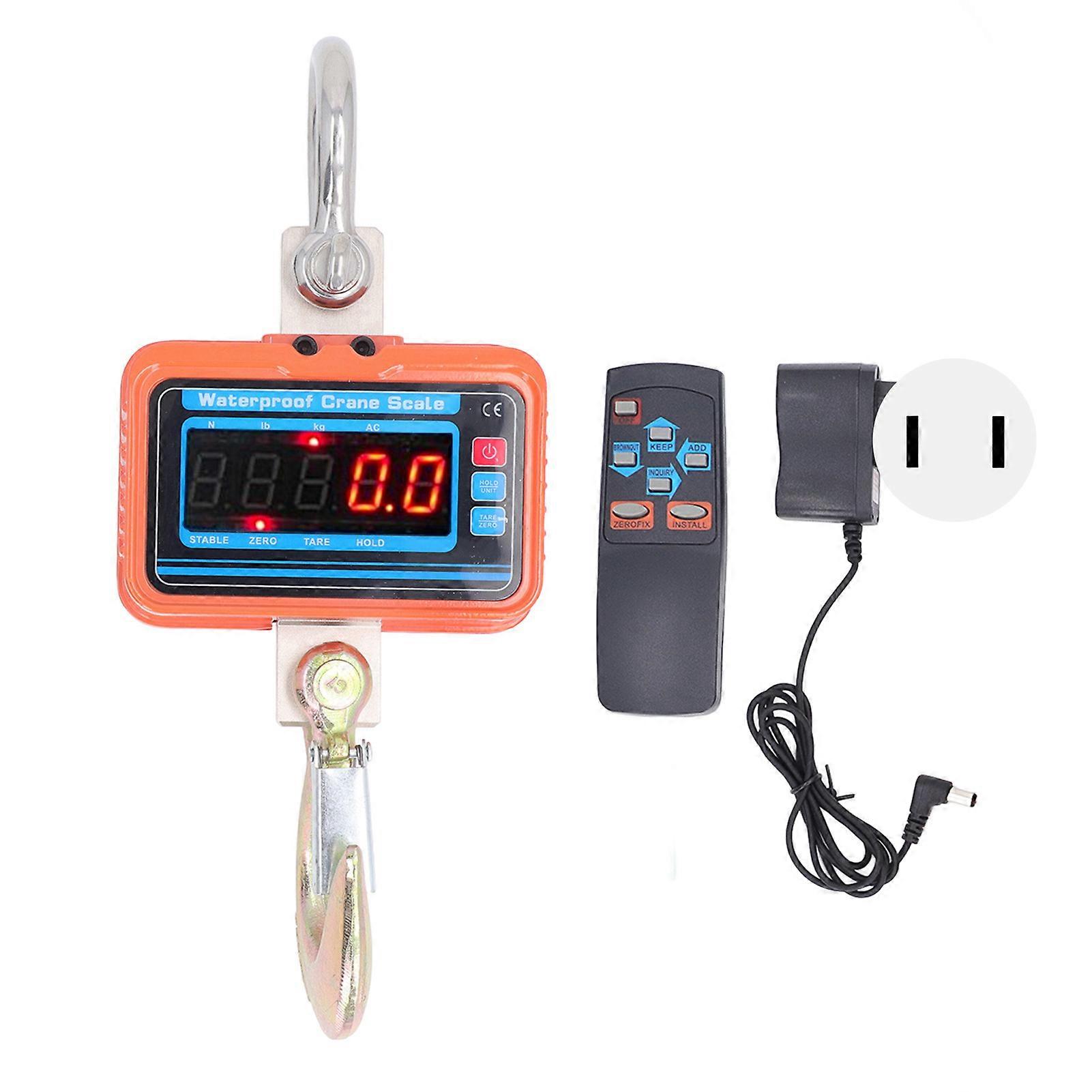 Digital Crane 2200lb Rechargeable LED Display High Accuracy Heavy Duty Electronic Hanging Scale AC100 to 240V