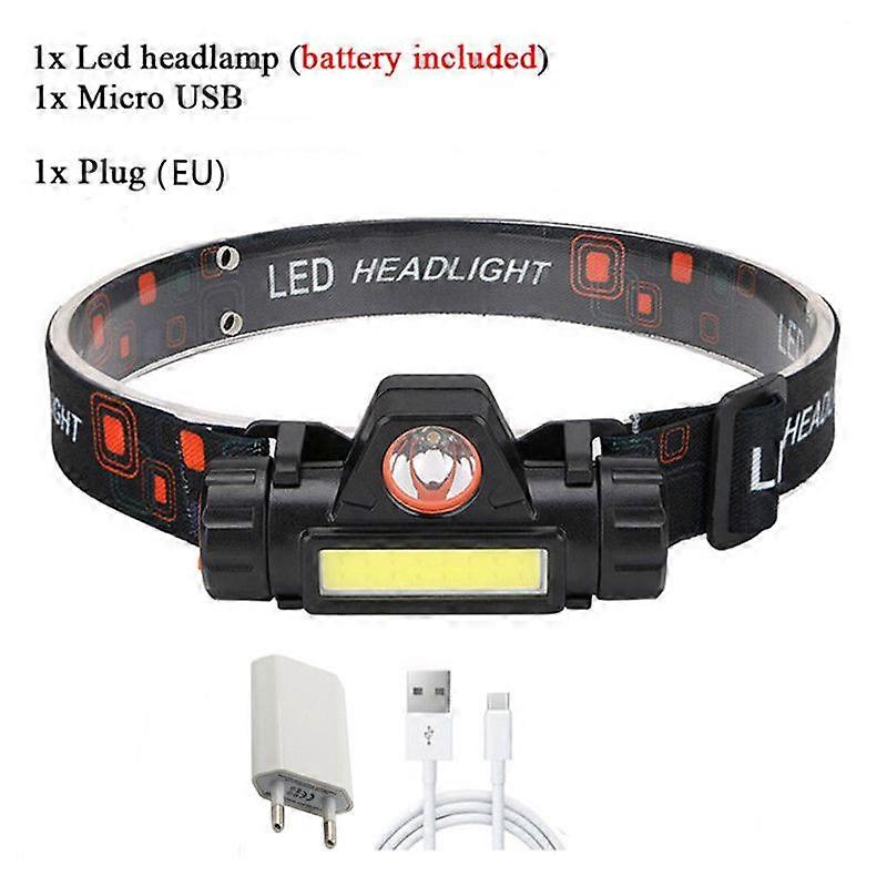 Portable Mini Q5+ Cob Led Headlamp, with 1 Built in 18650 Battery, Ideal for Camping and Outdoor Activities