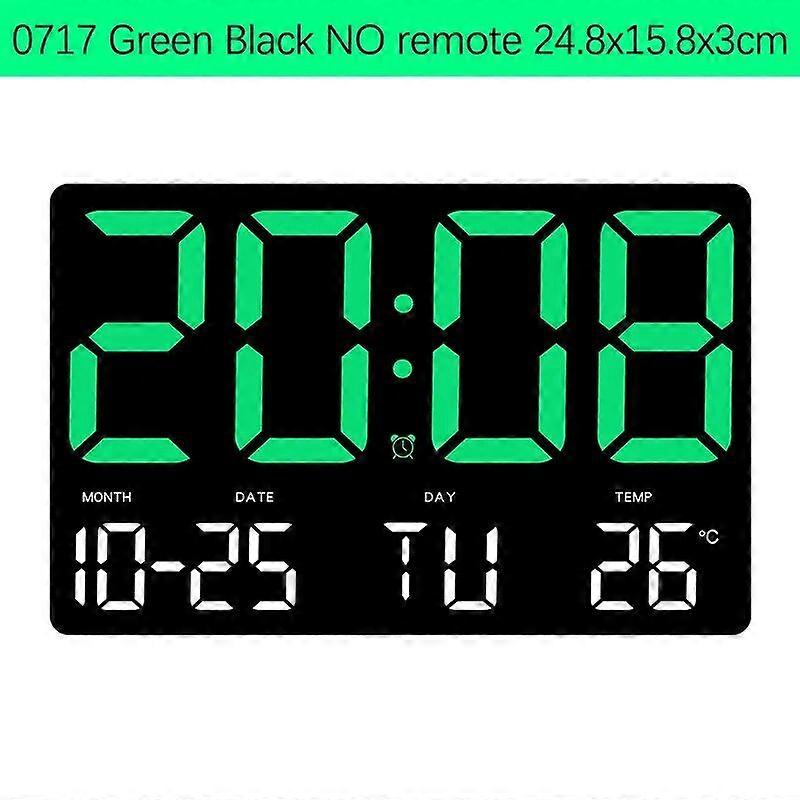 Large Screen LED Digital Wall Clock Temperature Date Display Hanging Electronic Alarm Clock with Remote for Bedroom Home Decor