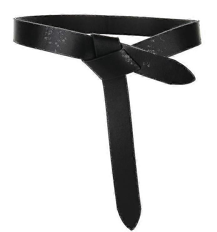 Kvinders ægte koskind læderbælte med knyttet rem Design - lang kjole tilbehør linning til damer