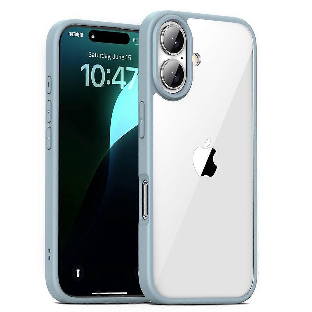 For iPhone 16 Plus Case Shockproof Slim Hard PC+Soft TPU Phone Cover