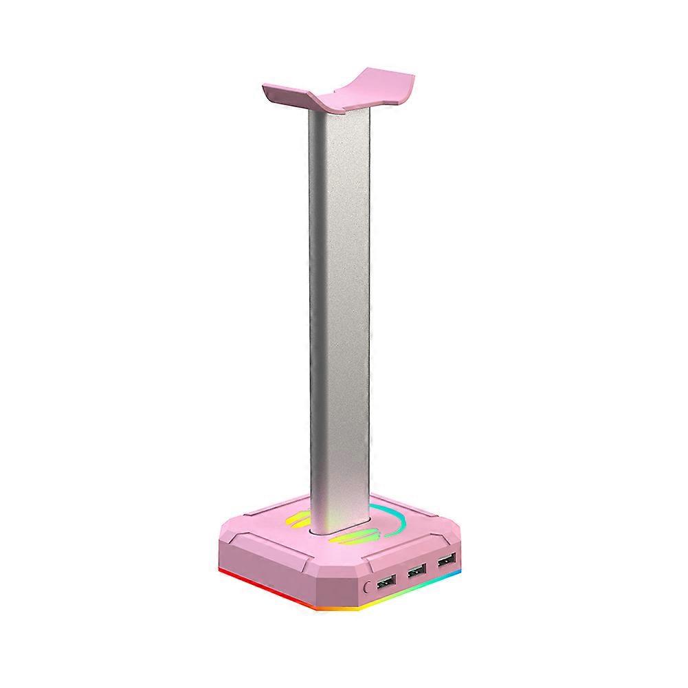 Supporto per cuffie RGB con 3 porte USB 2.0 Supporto per cuffie in lega di alluminio Supporto per cuffie Supporto per cruscotto per giocatore Accessori da gioco