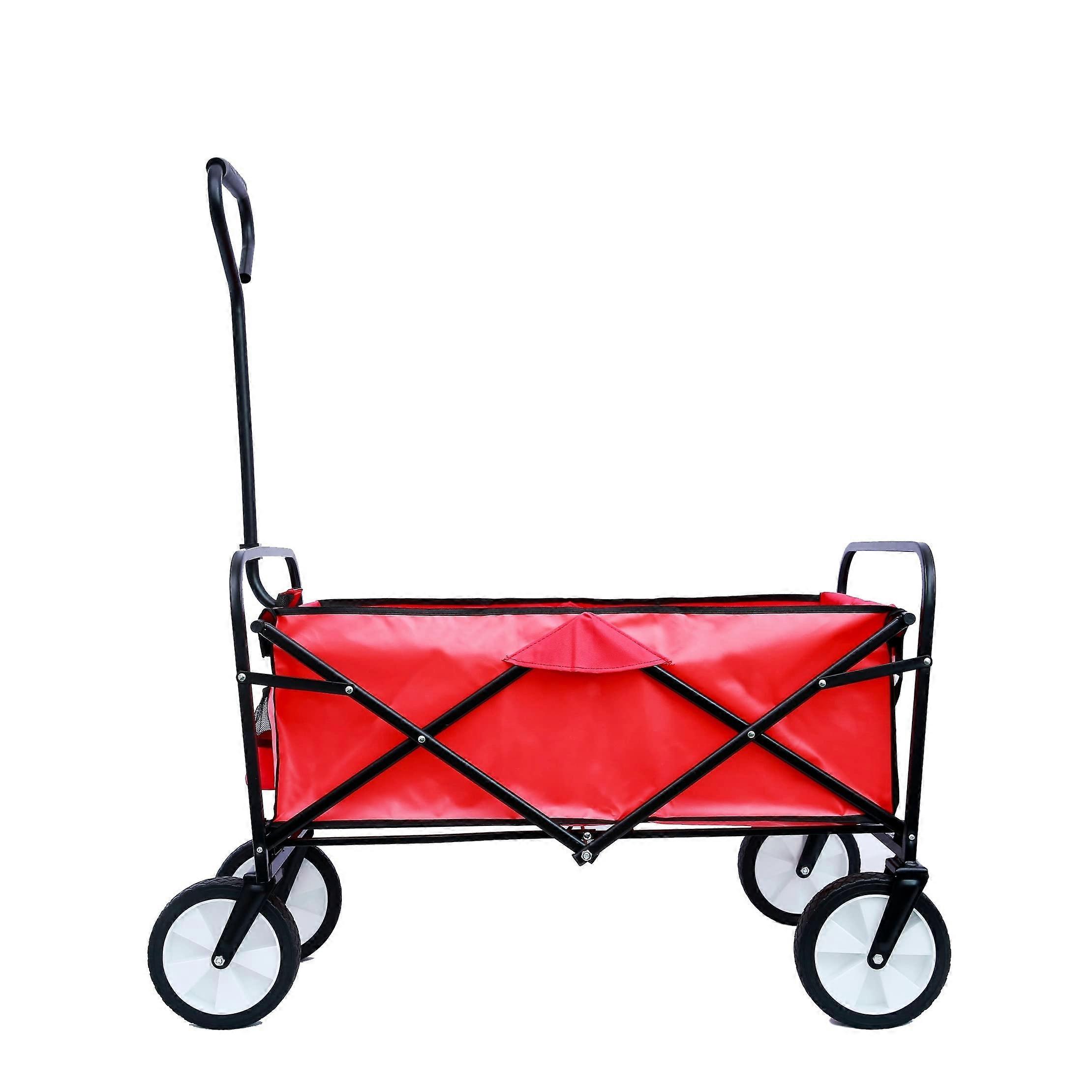 Folding Wagon Garden Shopping Beach Cart Red 21'x41'x46'