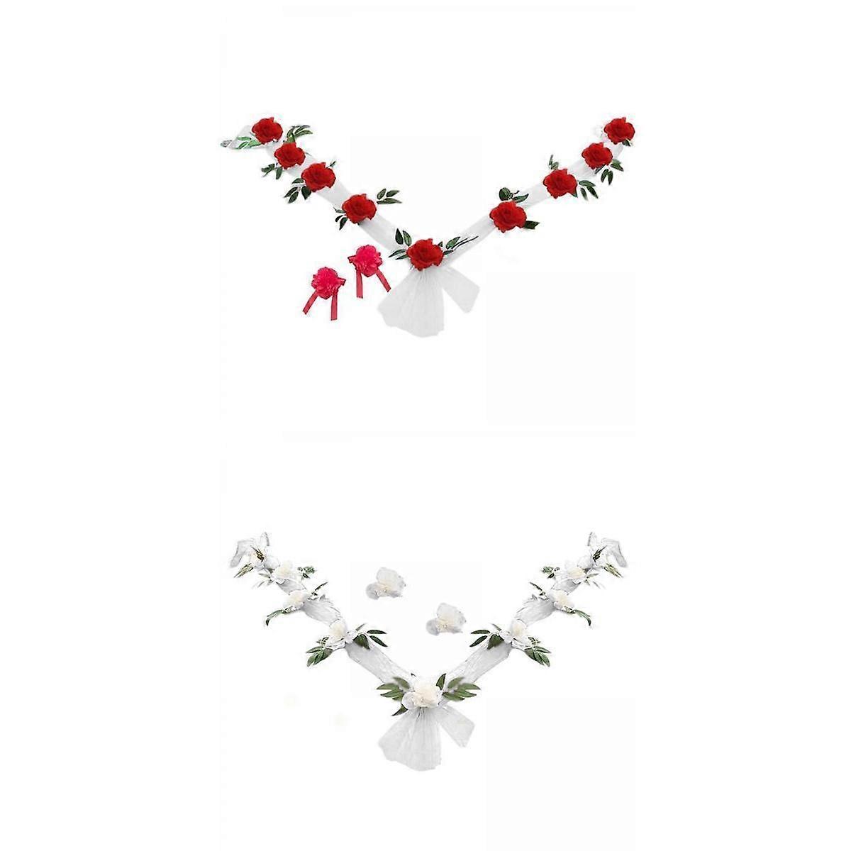2Pc Weddiing Auto Front Künstliche Blume