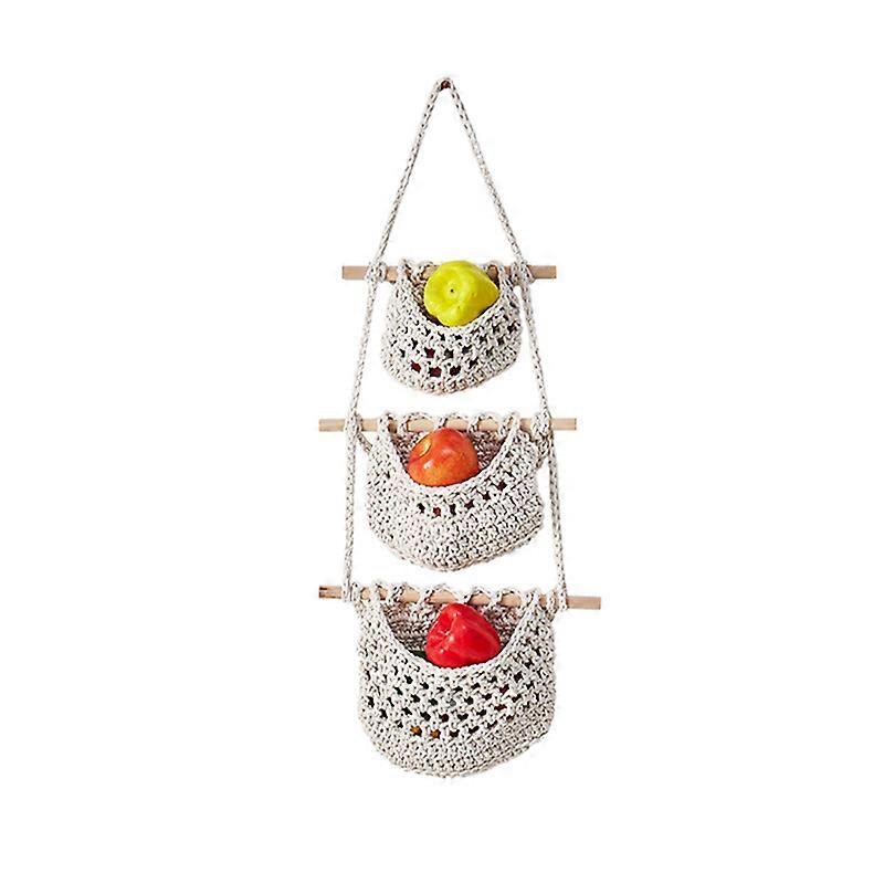 Wall Fruit Basket Braided Hanging Baskets B
