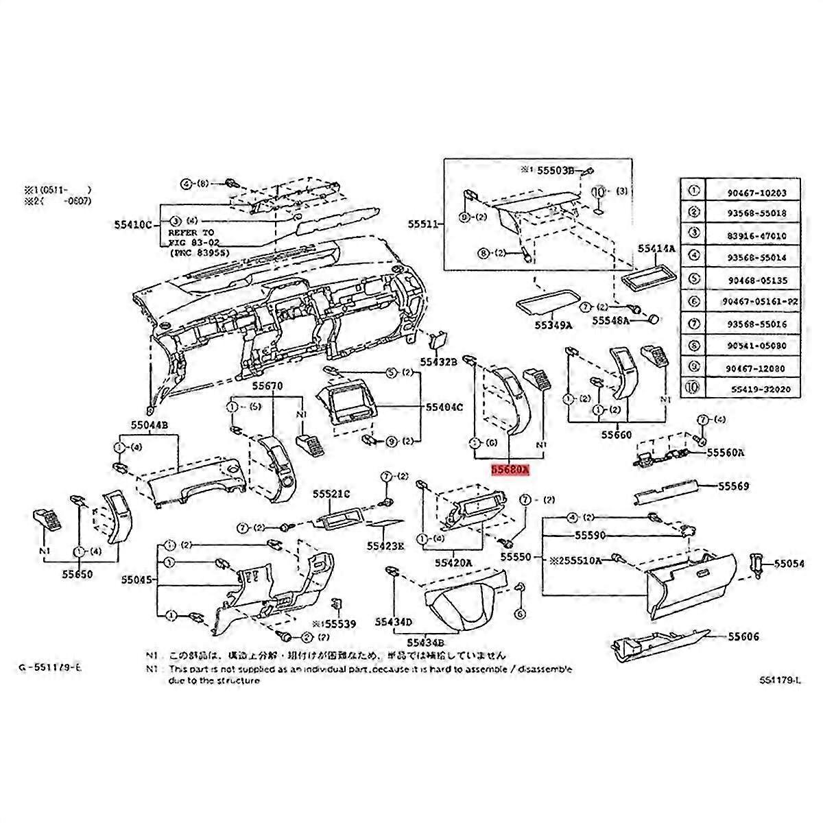 1Pair Bil Instrumentbräda Luftkonditionering Utlopp Penal Montering för Prius 2004-2009 A / C Luftventil Ram Tr