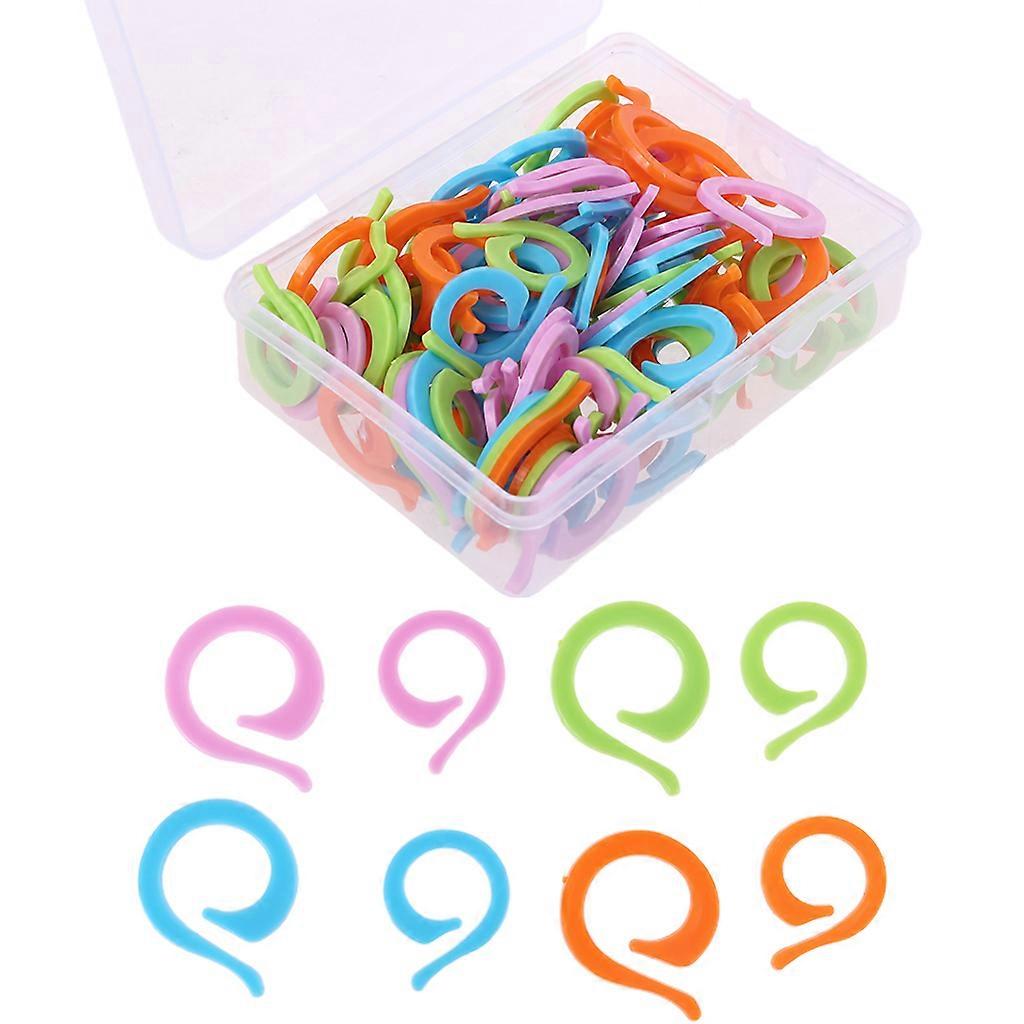 100pcs Plastic Knitting Crochet Locking Stitch Markers Counting Ring Needle Clip