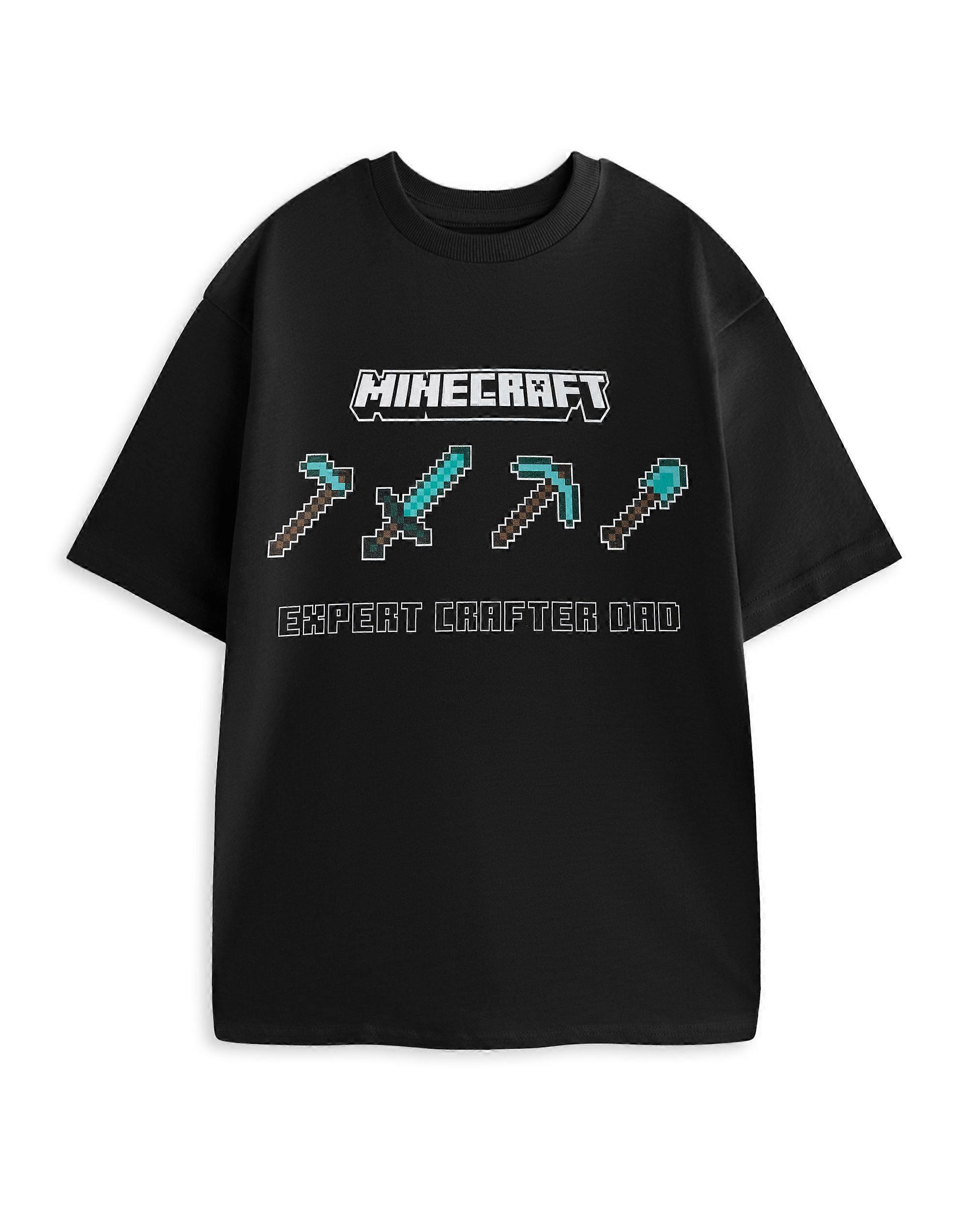 Minecraft 男士短袖 T 恤 黑色 专家 Crafter 爸爸