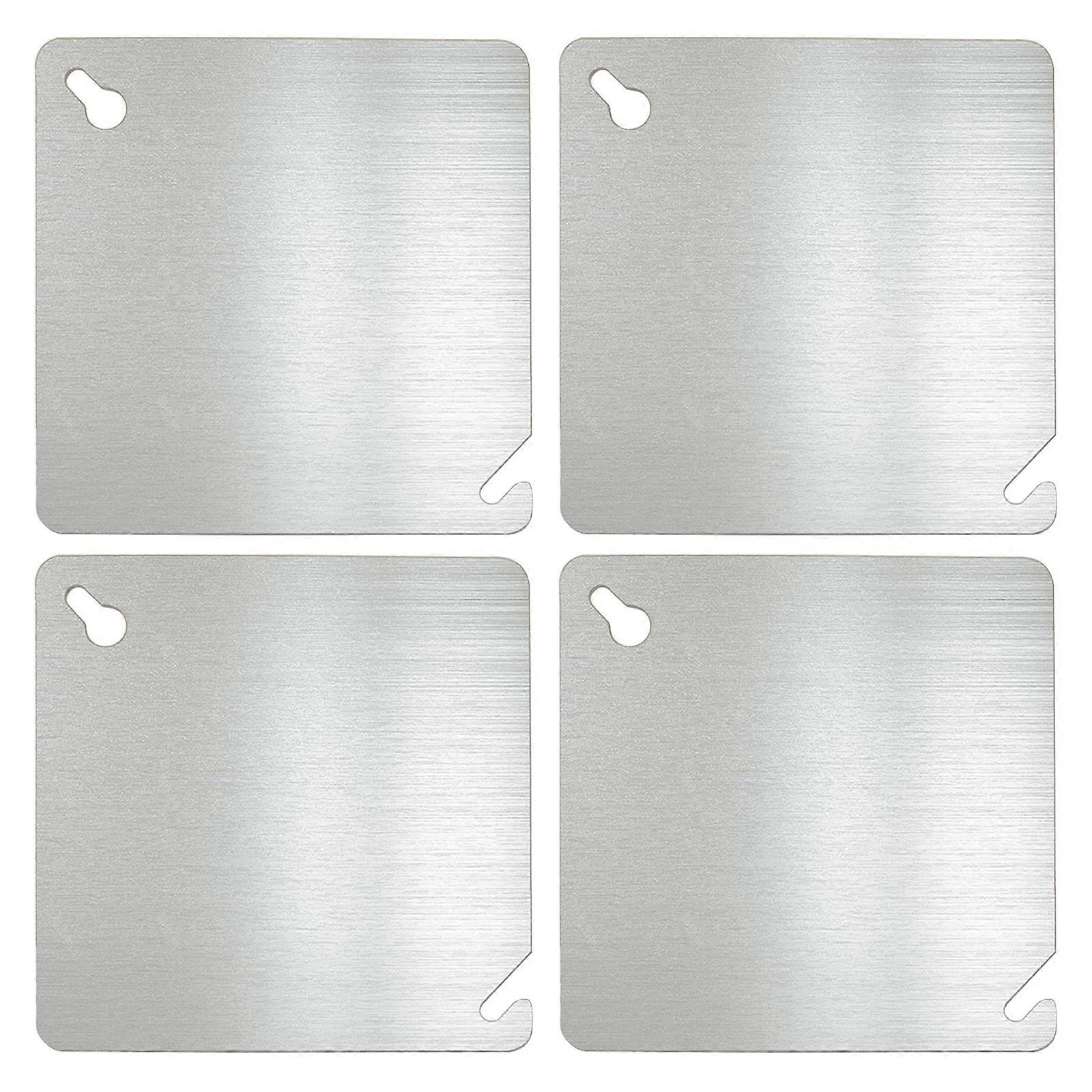 Pack Of 4 Square Electrical Box Cover Plates Galvanized Steel 4 Inch Flat Blank Panel Simple Installs for Junctions Boxes