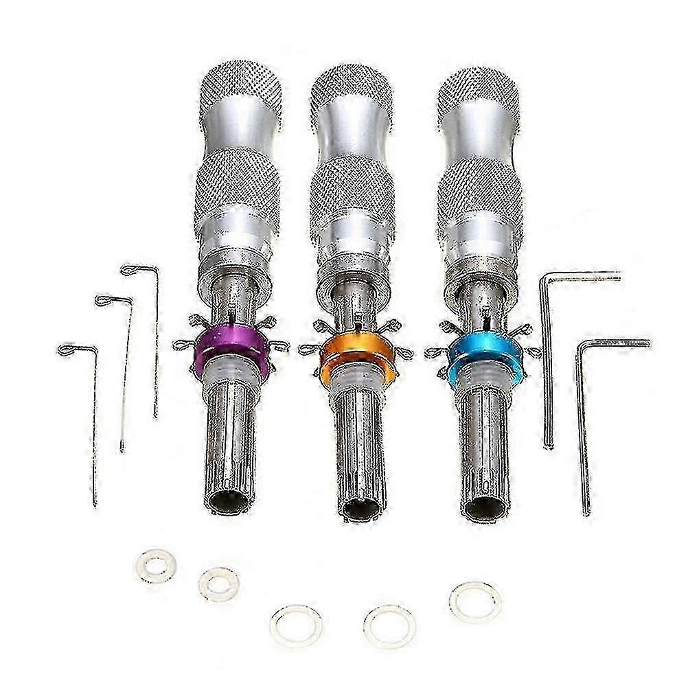 3pcs Locksmith Tools 7 Pin Advanced Lengthened Tubular Lock Pick Set For Padlock Tool Cross Pick Tubular Pick (random Color)-FCY