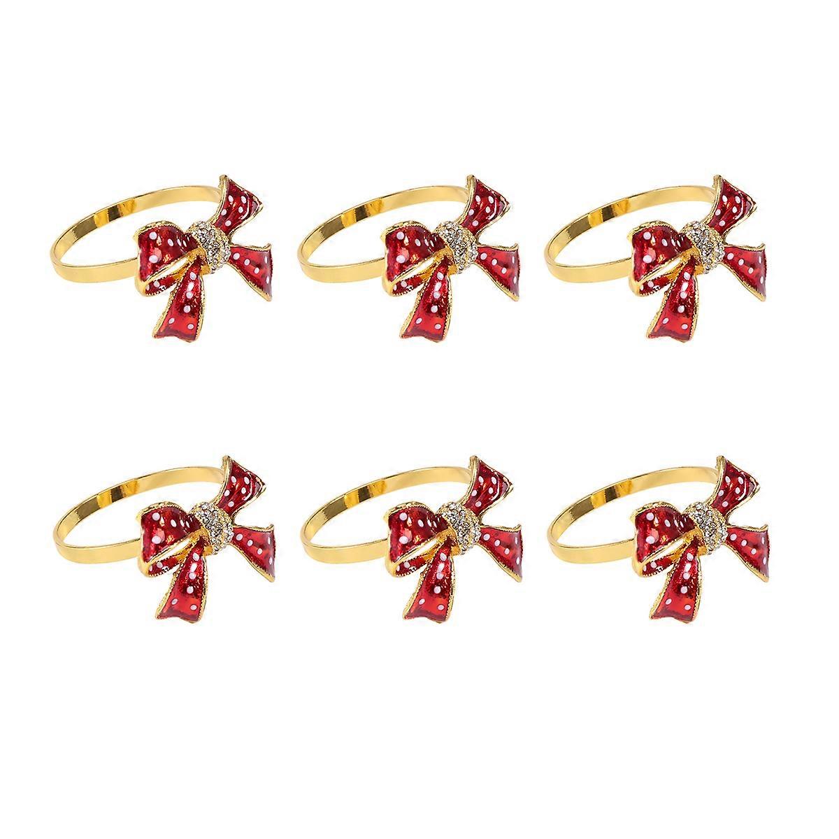 Napkin Rings Set of 6, Butterfly Knot Napkin Ring for Wedding