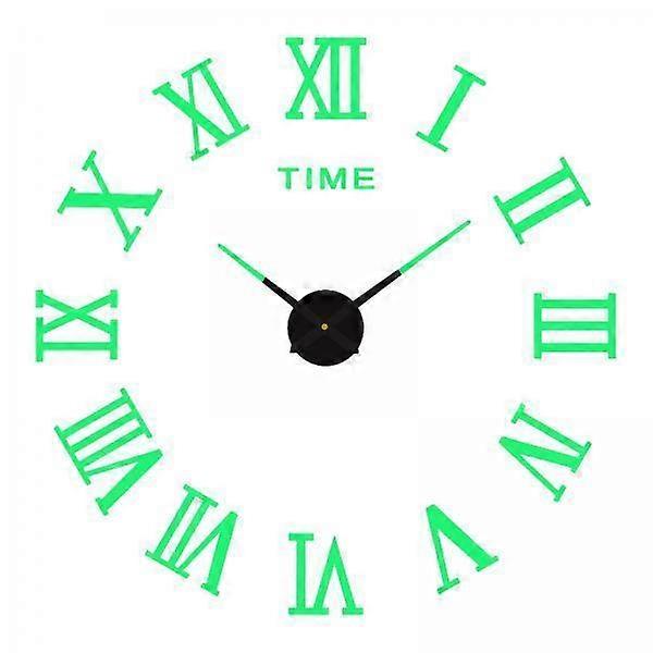 2 Modern Luminous Frameless Wall Clock Stickers with Roman