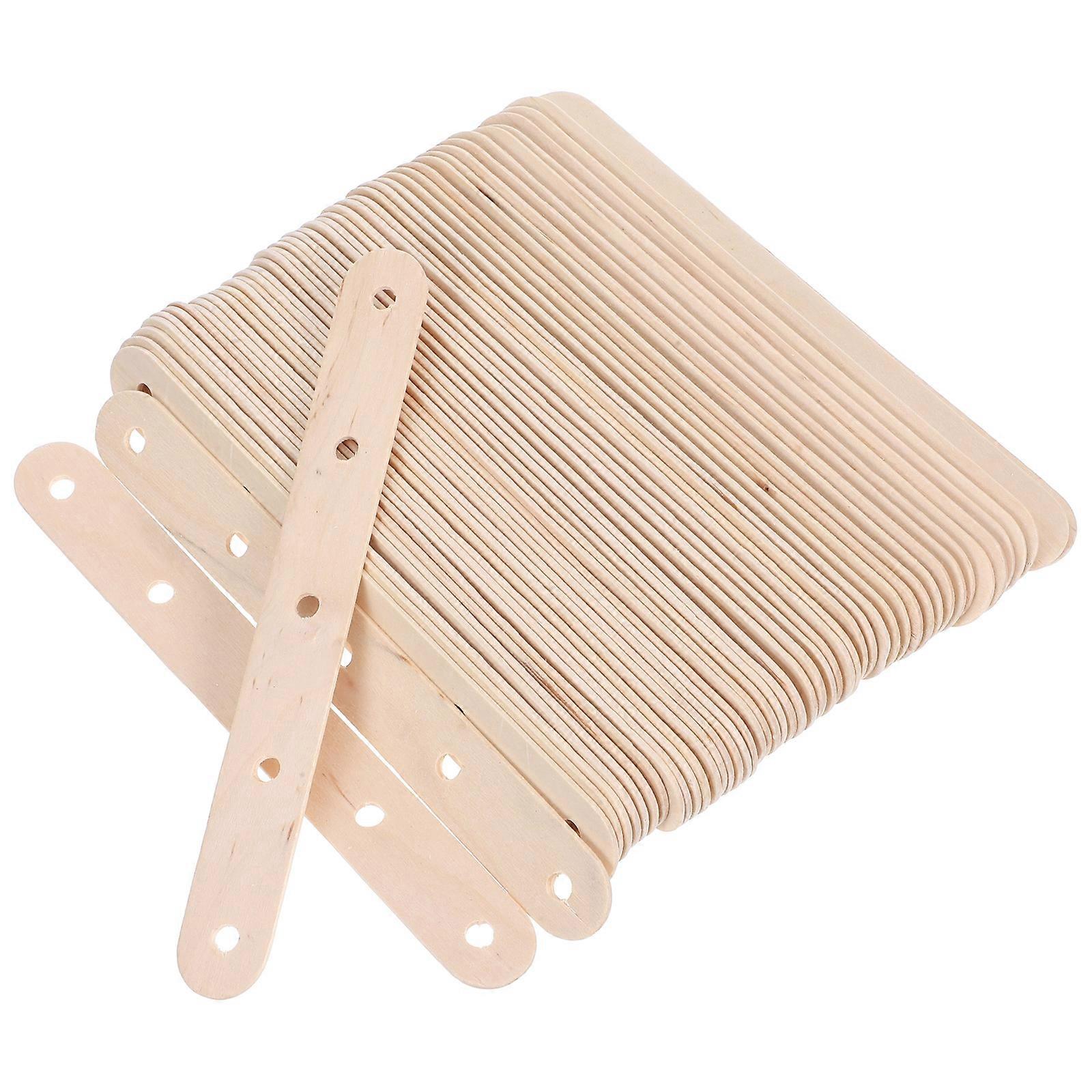 Jumbo Wooden Popsicle Sticks with Predrilled Holes 100pcs Durable Craft Sticks for Cake Pops, DIY Projects, and Creative Arts for Adults
