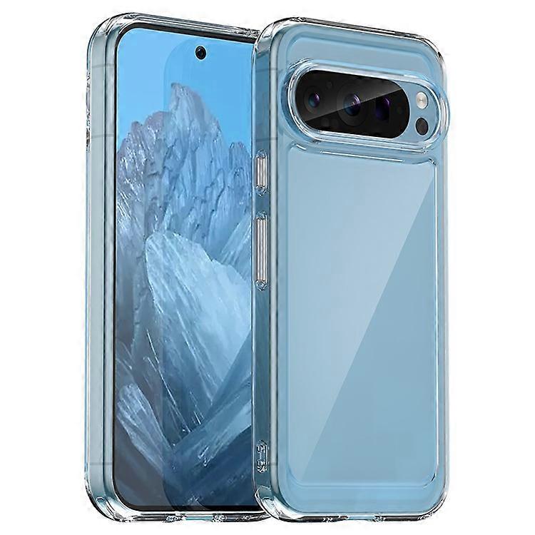 Compatible For Google Pixel 9 / 9 Pro Transparent Case Electroplating Buttons (Big Rear Lens Hole)