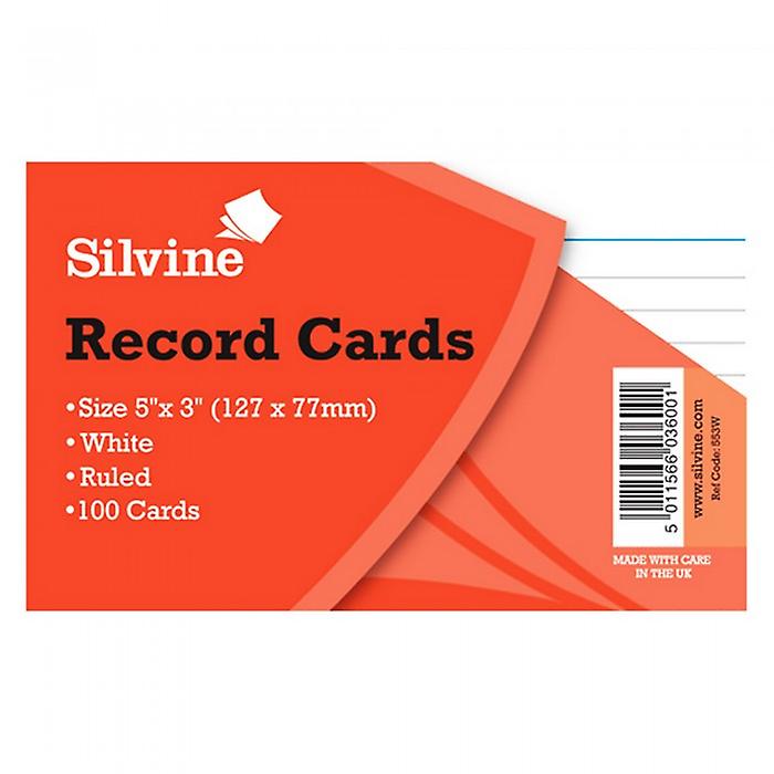 Silvine Small Record Cards Pencil Feint 100 Sheets