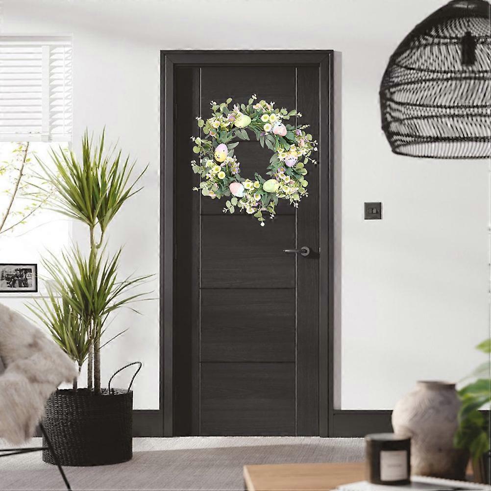 Easter Wreath Easter Eggs Daisy Garland Simulation Plants Door Hanger Easter Decoration