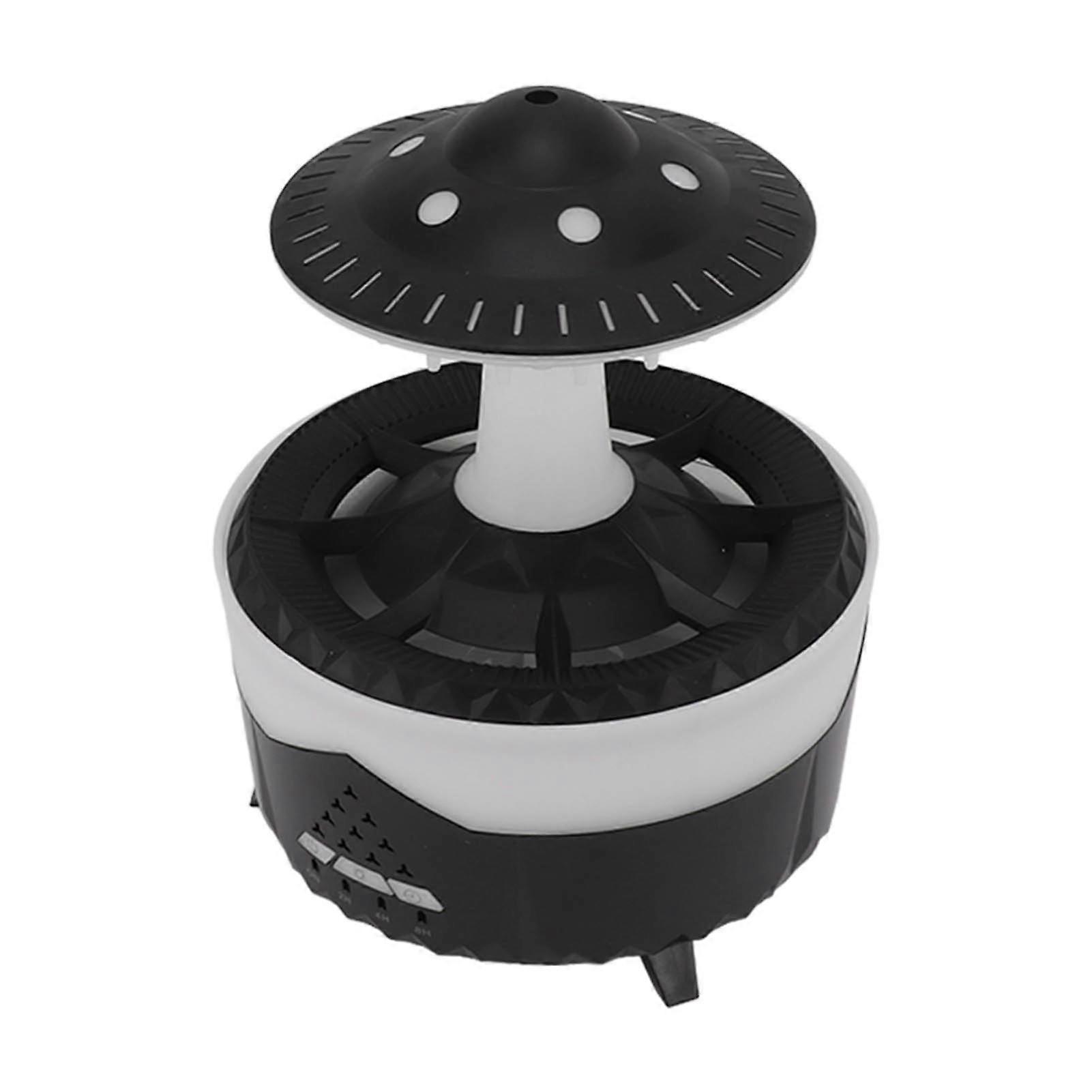 UFO Raindrop Humidifier with Colorful Lights Remote Control Timing Humidifier Aroma Humidifier 100‑240V Black EU Plug