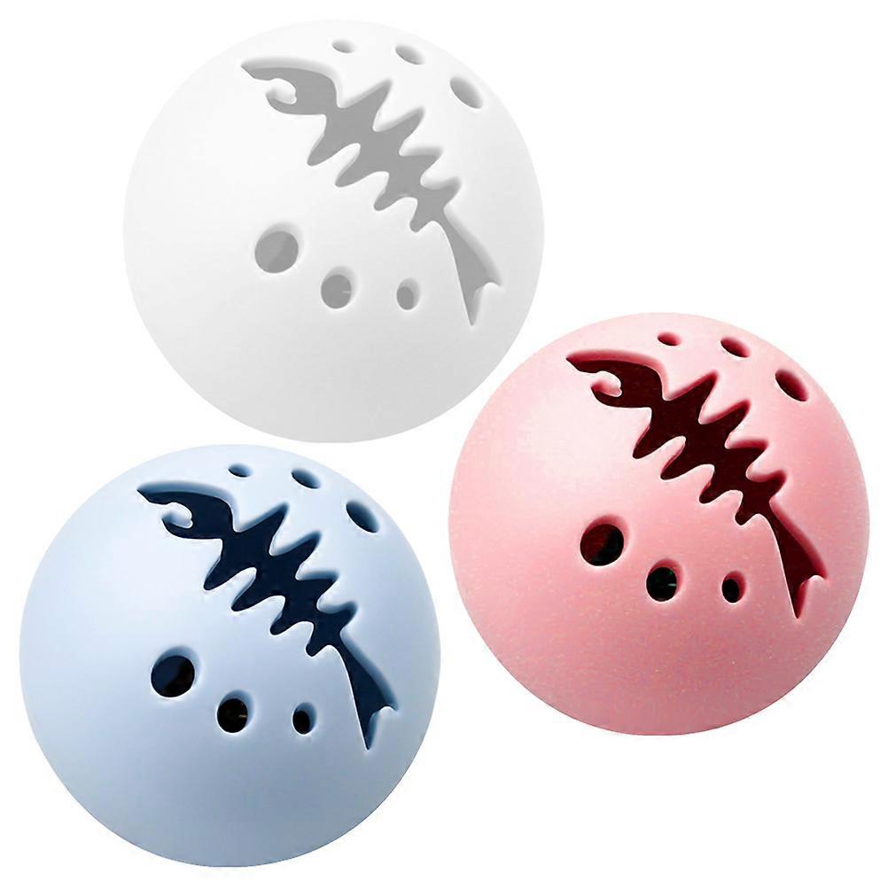 Cat Toys Kitten Bite Resistant Ball Toy Glowing Function Fish Hollow Pattern For Home Use Pet Kitten Cat Interactive 3Pcs