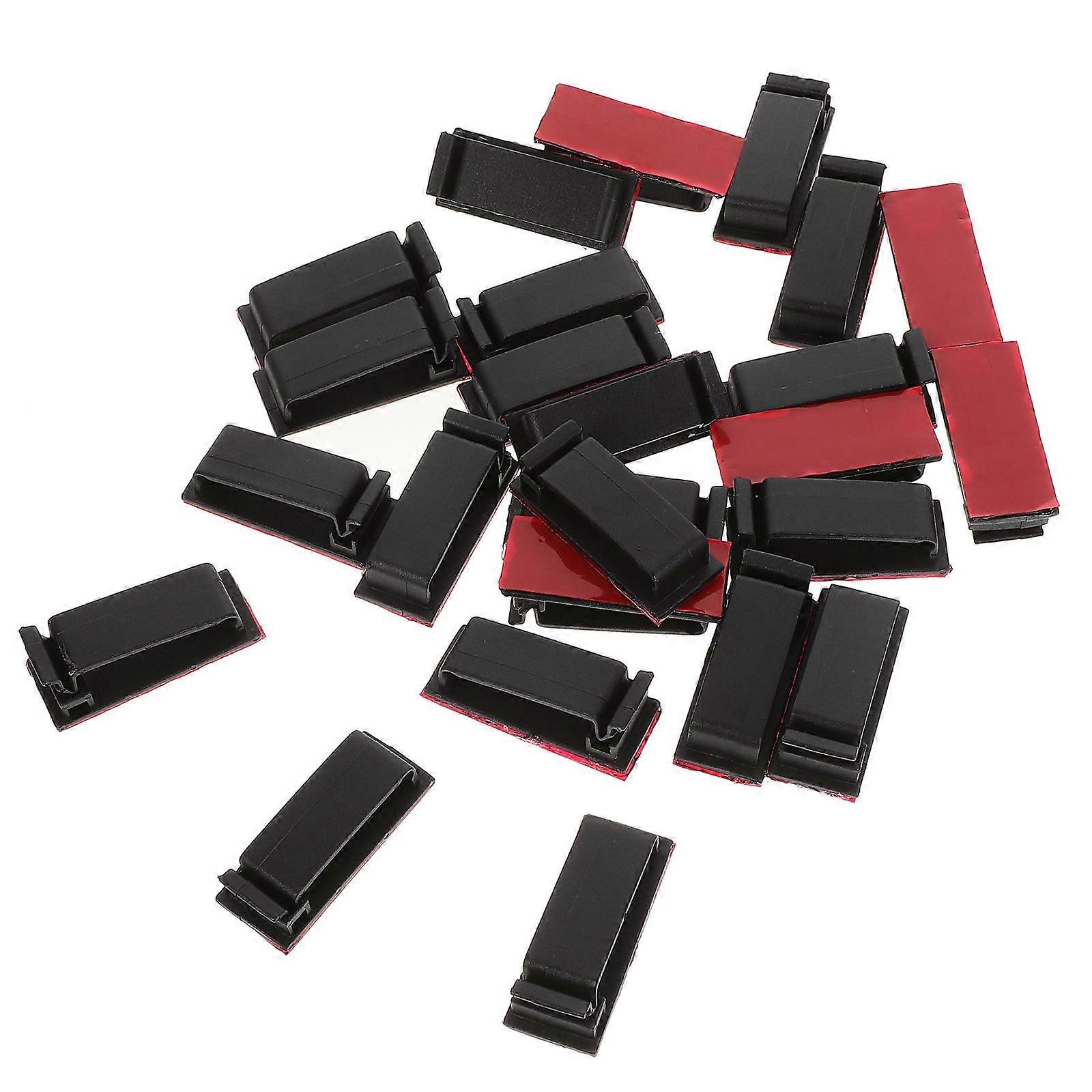 Cable Manager Clips Wire Management Self-Adhesive Backing Office Use Plastic 4.60X2.00X1.50CM Cord Management 25Pcs