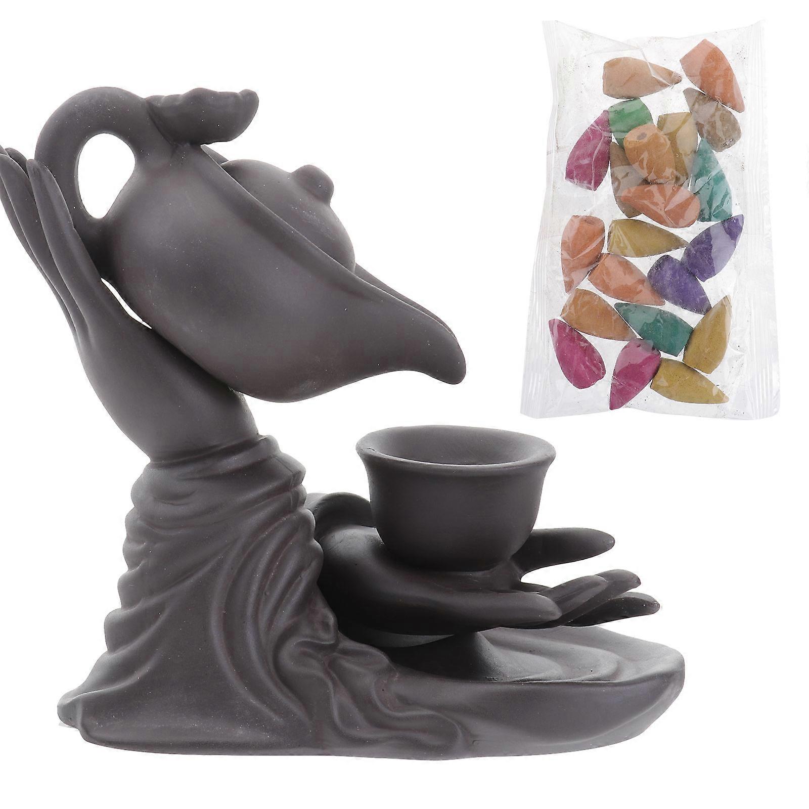Backflow Burner Ceramic Holder Buddha Hand Incense Burning Home Decor Study Bedroom Sauna 1pc
