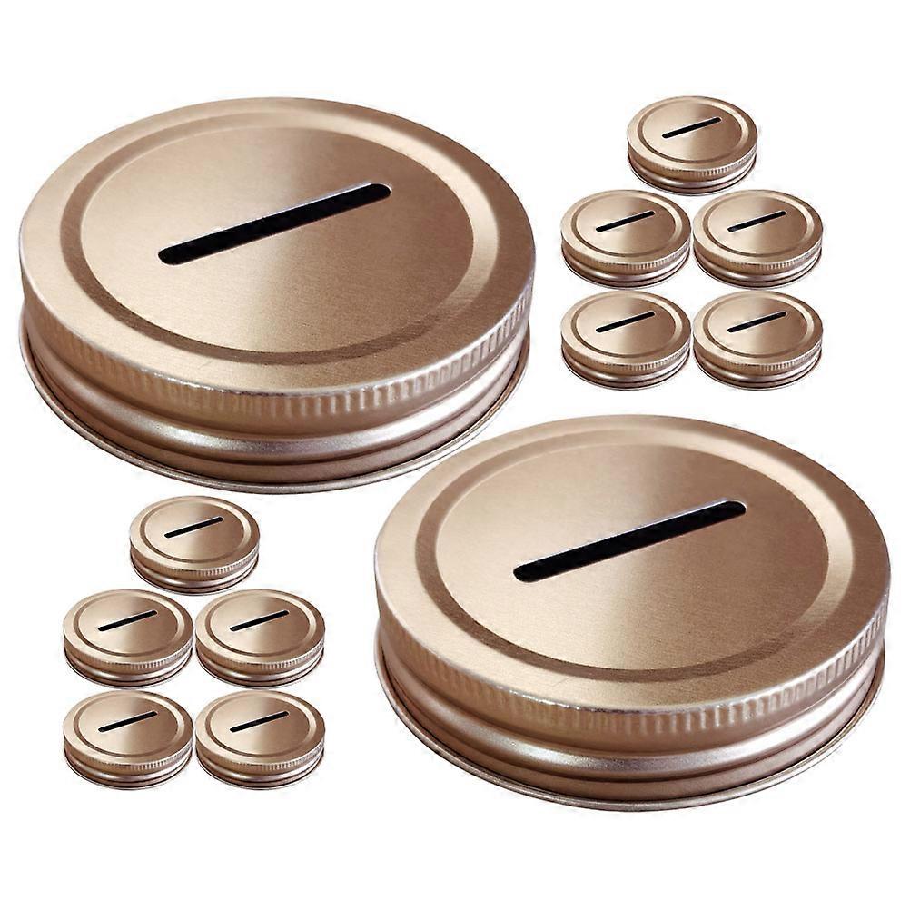 Tinplate Mason Jar Lids Replacement Coin Saving Pot Lid For present Giving Round Shape 12Pcs