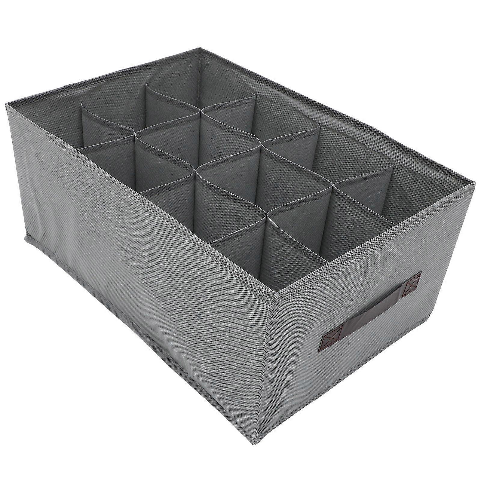 Clothes Organizer Closet Organizer Box Garment Storage Home Organization Rectangular Grid Grey 44.00X30.00X20.00CM Foldable 1Pack