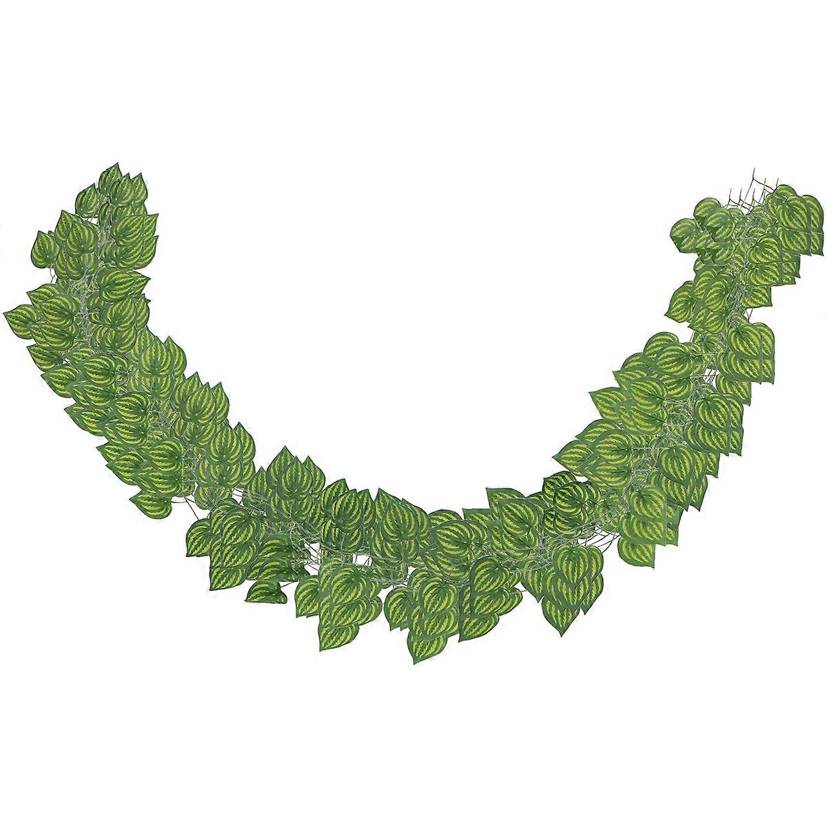 Fake Leaves For Room Green Artificial Watermelon Leaf Rattan Wall Decor 210X5CM Realistic Simulation 12Pcs