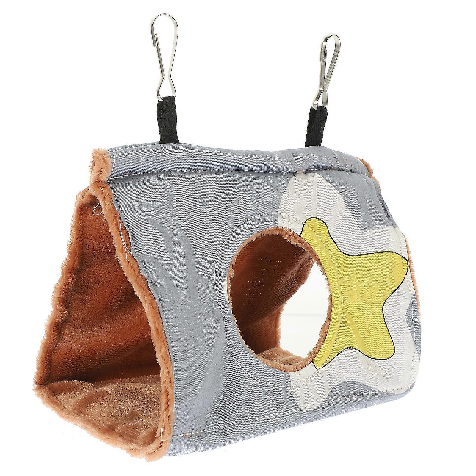 Small Parrot Nest Fluffy Birds Hideaway Hammock Hiding Spot Gray Curved 1 Set