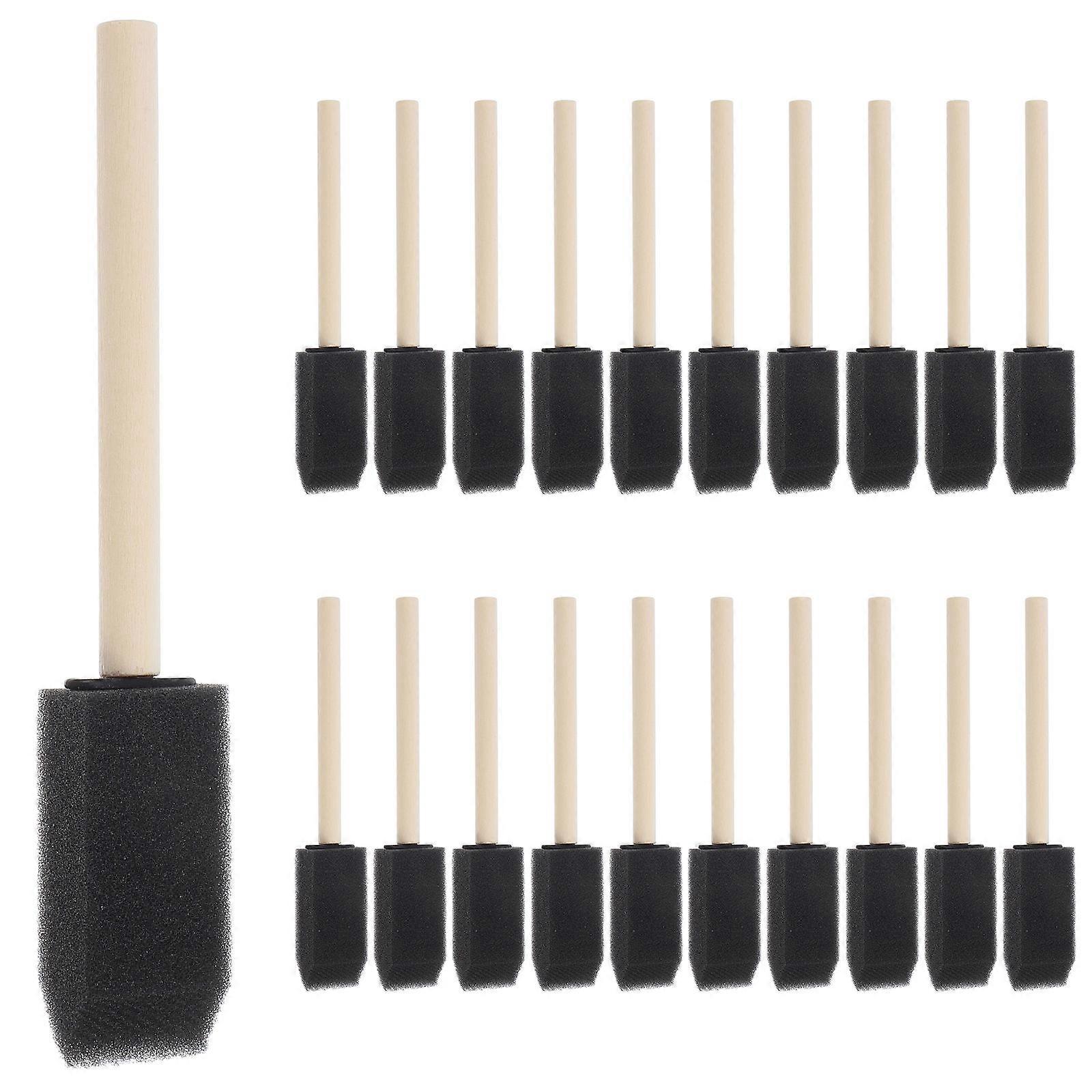 Sponge Brushes for Crafts Multi Specification Painting Accessories Kids Graffiti Tool Assorted Color Rectangular Handle Ergonomic Design 36Pcs