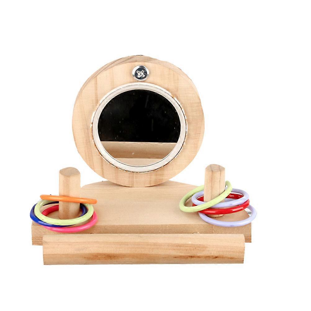 Parrot Chewing Toys Wood Metal Glass Plastic Bamboo Intellectual Development Ring Shape for Cage Installation 1Set
