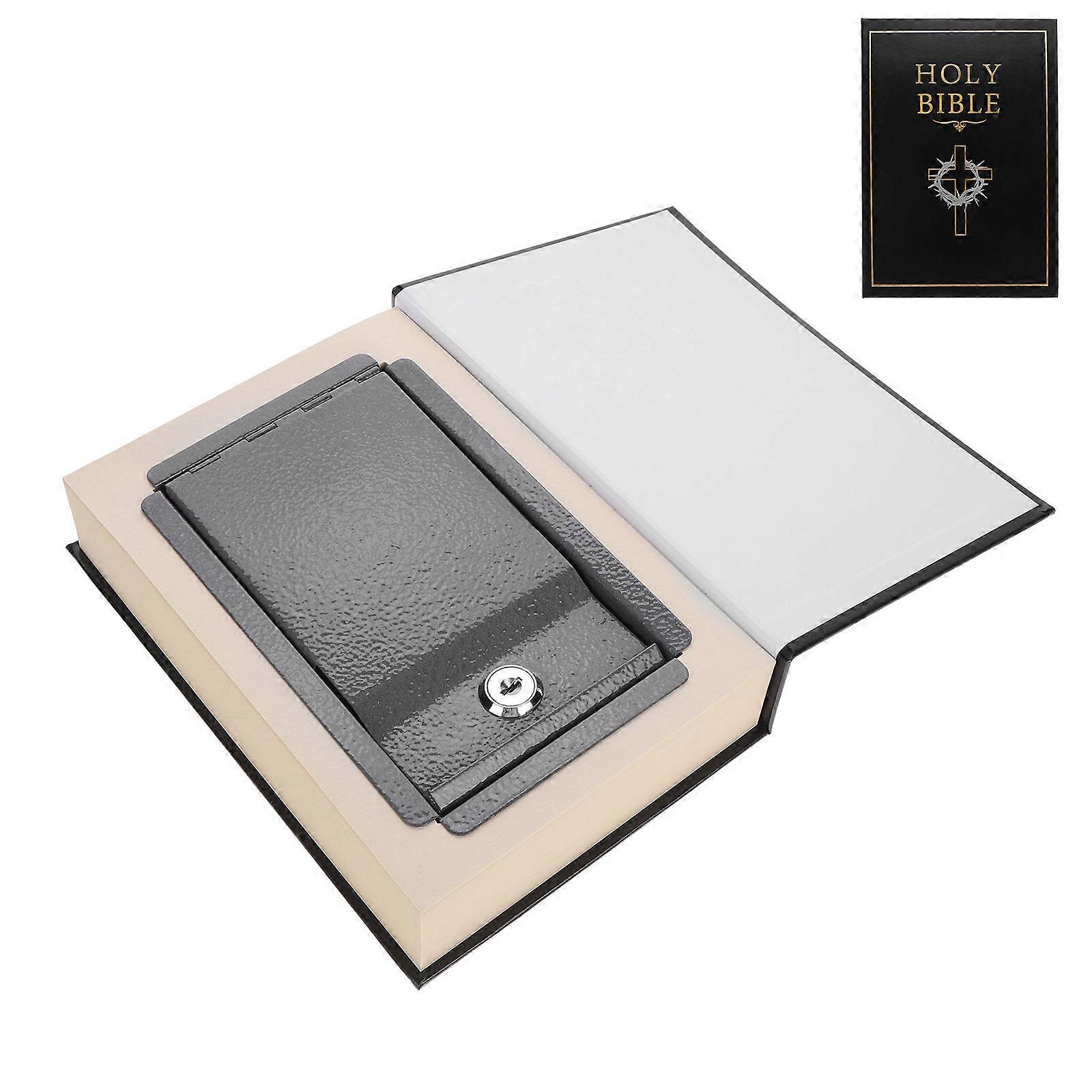 Diversion Book Safe with Combination Lock, Bible Style Hidden Storage Box for Money & Personal Items, Portable Secret Safe for Home & Dorm Use