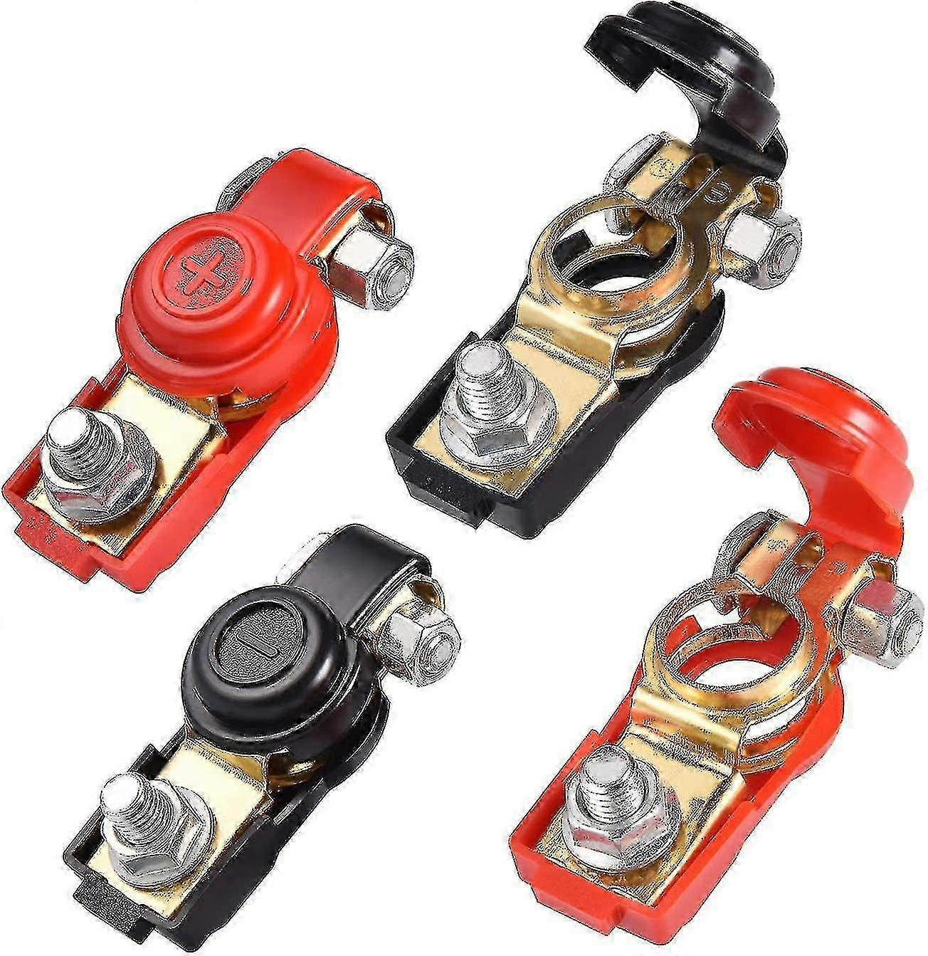 Set van 4 batterijklemmen met snelspanner, poolklemmen, auto-accu 12 V, auto-accu snelkoppelingen connector 12 V/24 V/48 V voor SZRH