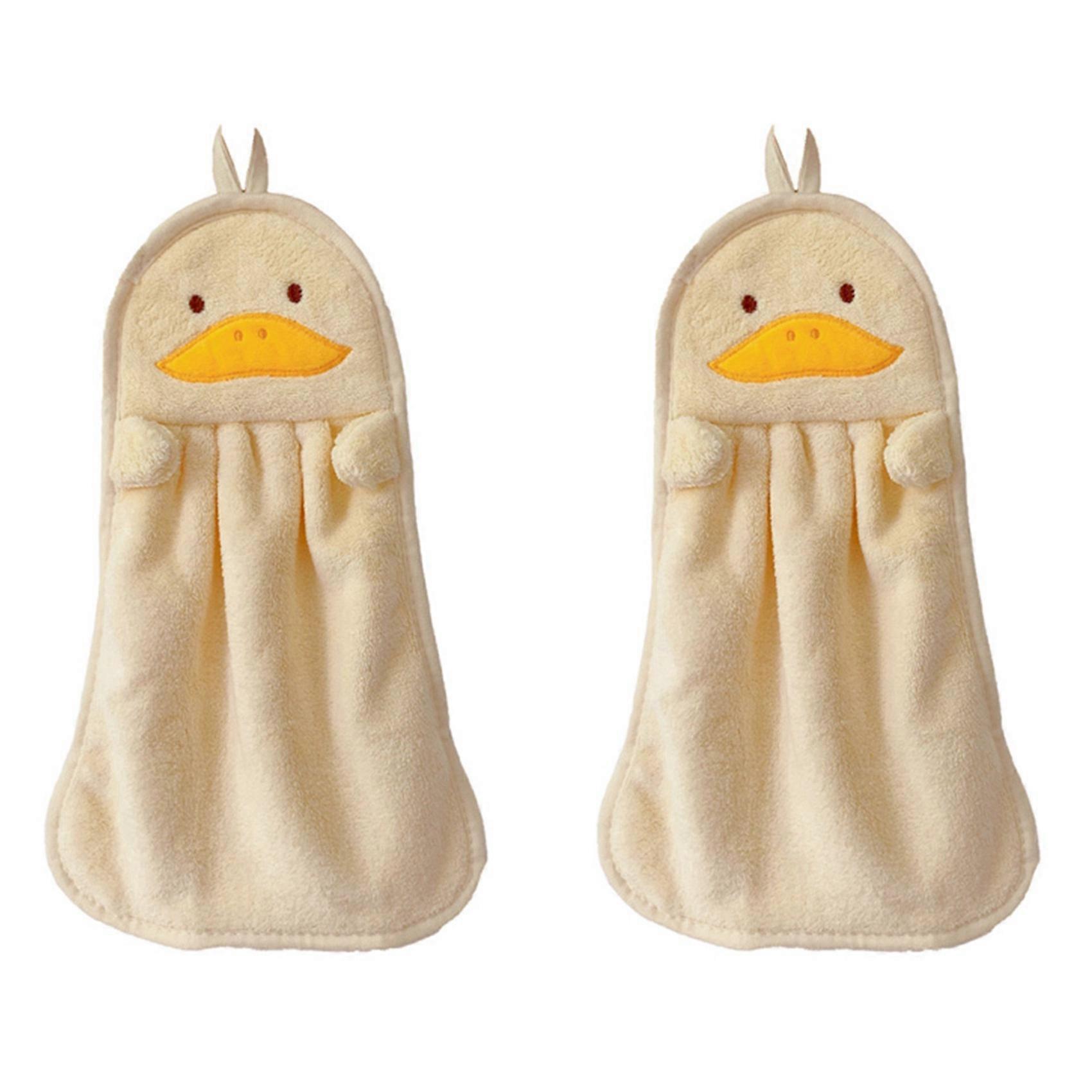 Hand Towel Hanging Absorbent Baby Hand Towel Cute Penguin Duck Skin-Friendly Soft Children