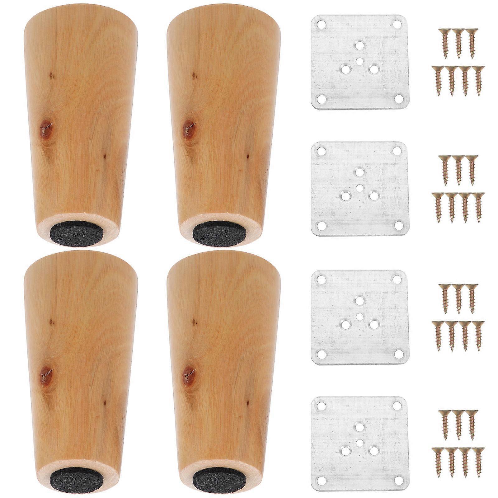 4pcs Solid Tapered Furniture Legs for Sofa, Table & Cabinet – Lightweight, Easy Install, Versatile Home Decor Replacement Feet